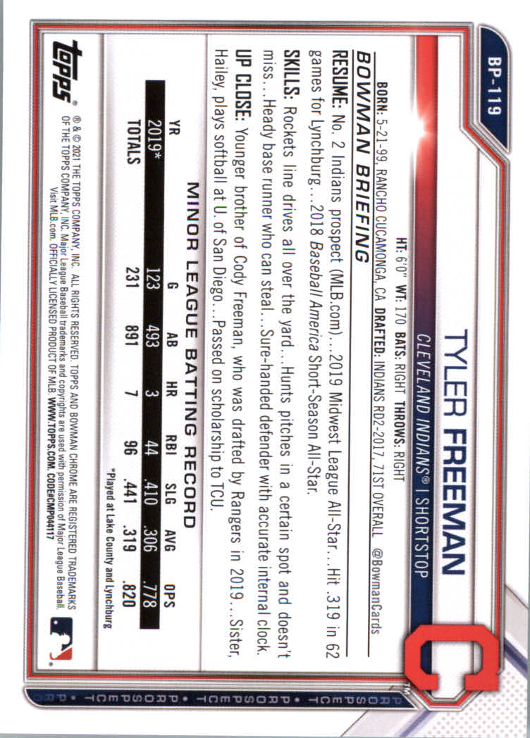 2021 Bowman Prospects Baseball Cards #BP1 to #BP150 - Picture 221 of 271