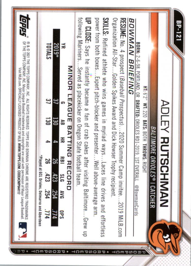 2021 Bowman Prospects Baseball Cards #BP1 to #BP150 - Picture 225 of 271