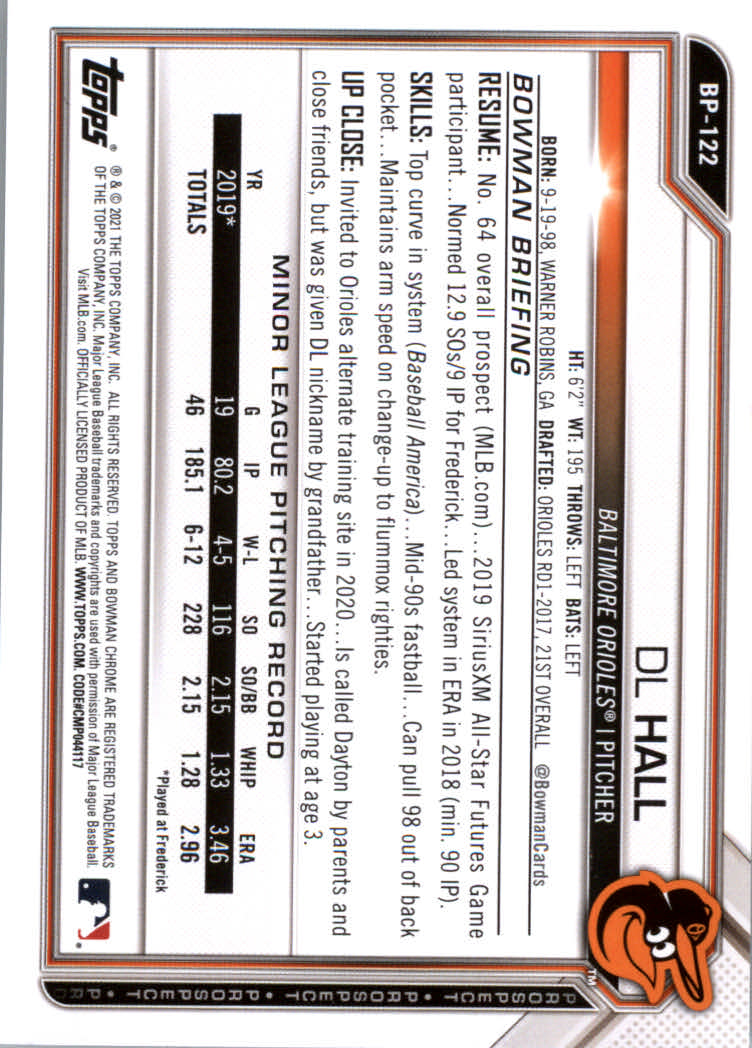 2021 Bowman Prospects Baseball Cards #BP1 to #BP150 - Picture 227 of 271