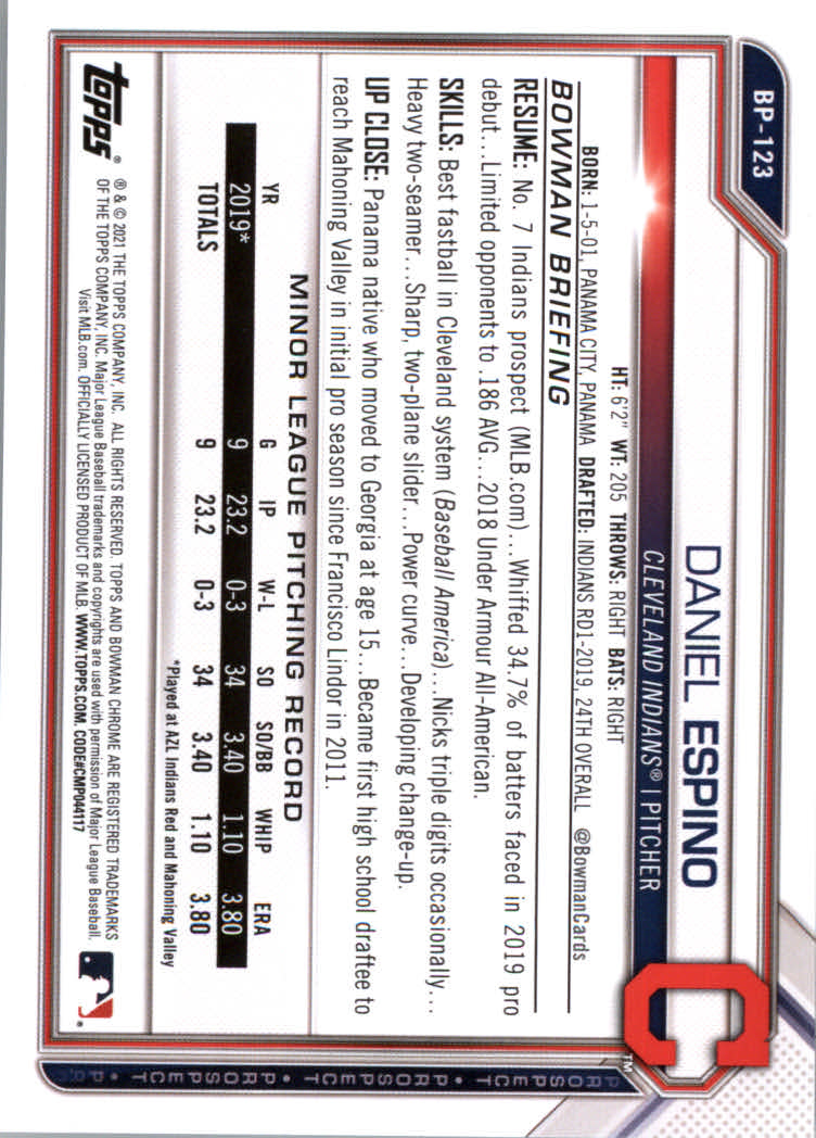 2021 Bowman Prospects Baseball Cards #BP1 to #BP150 - Picture 229 of 271