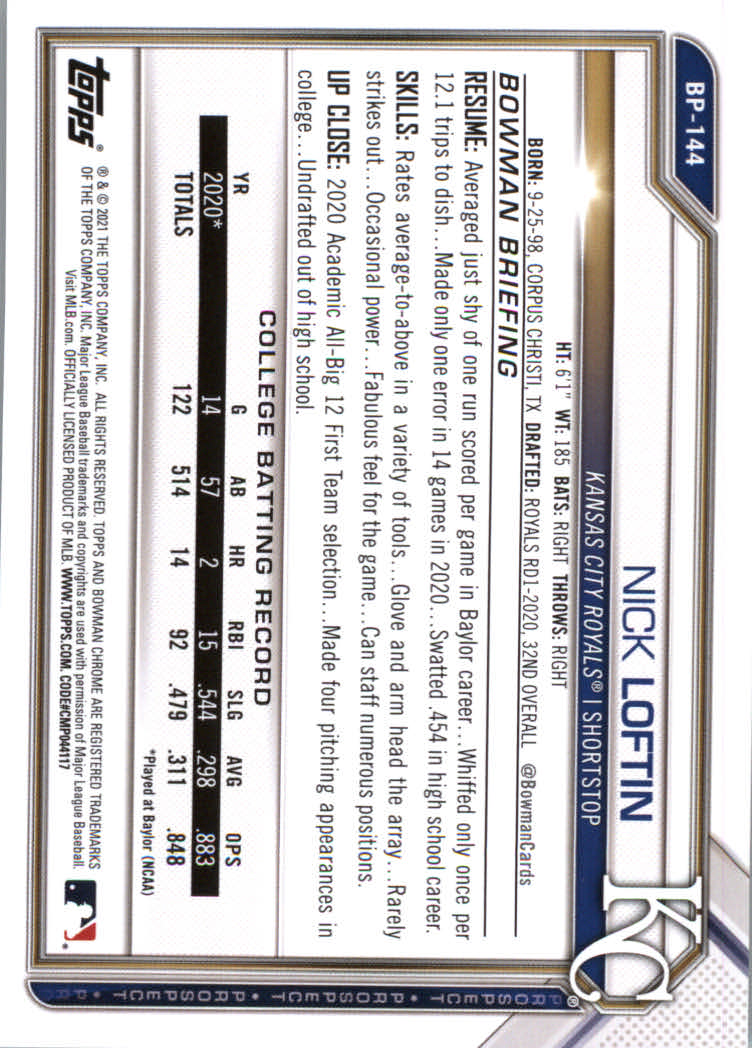 2021 Bowman Prospects Baseball Cards #BP1 to #BP150 - Picture 263 of 271