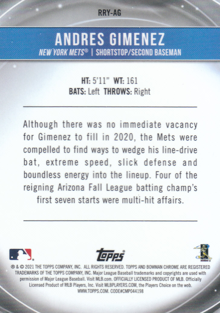 2021 Bowman Chrome Baseball "Rookie of the Year Favorites" Insert and Parallel - Picture 9 of 35