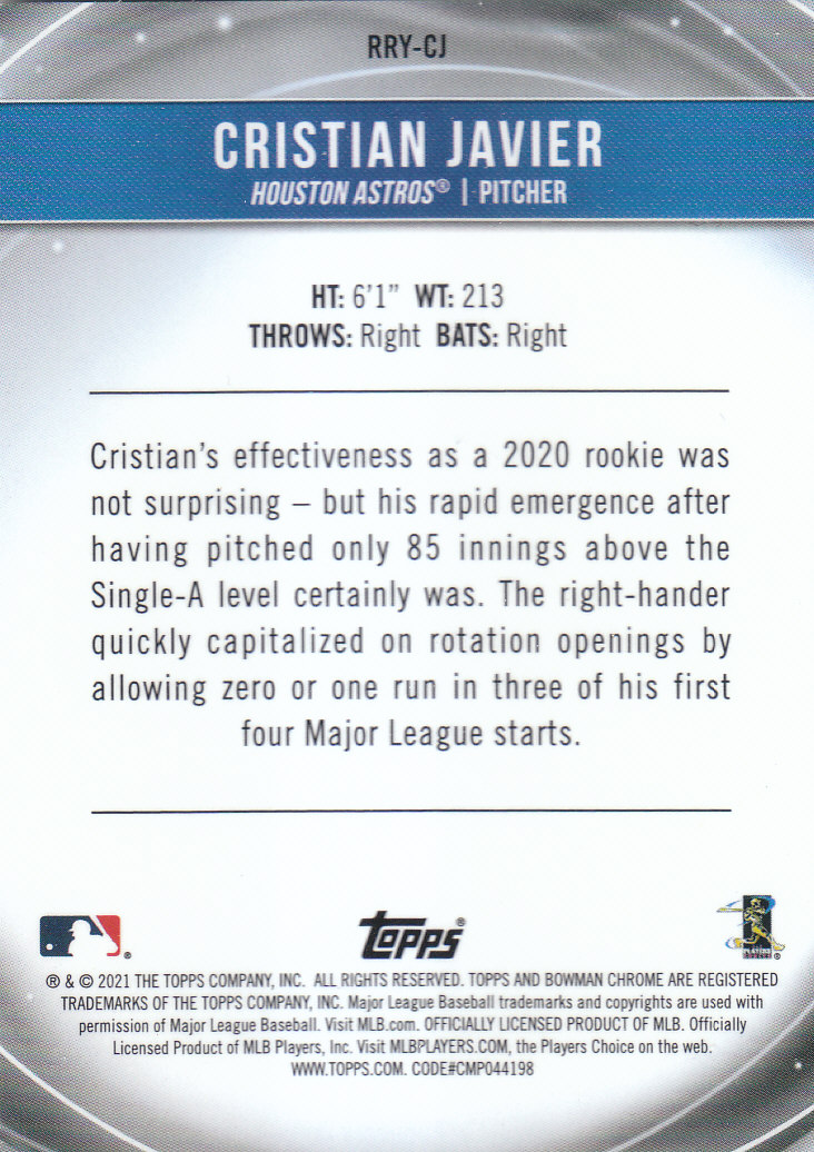 2021 Bowman Chrome Baseball "Rookie of the Year Favorites" Insert and Parallel - Picture 11 of 35