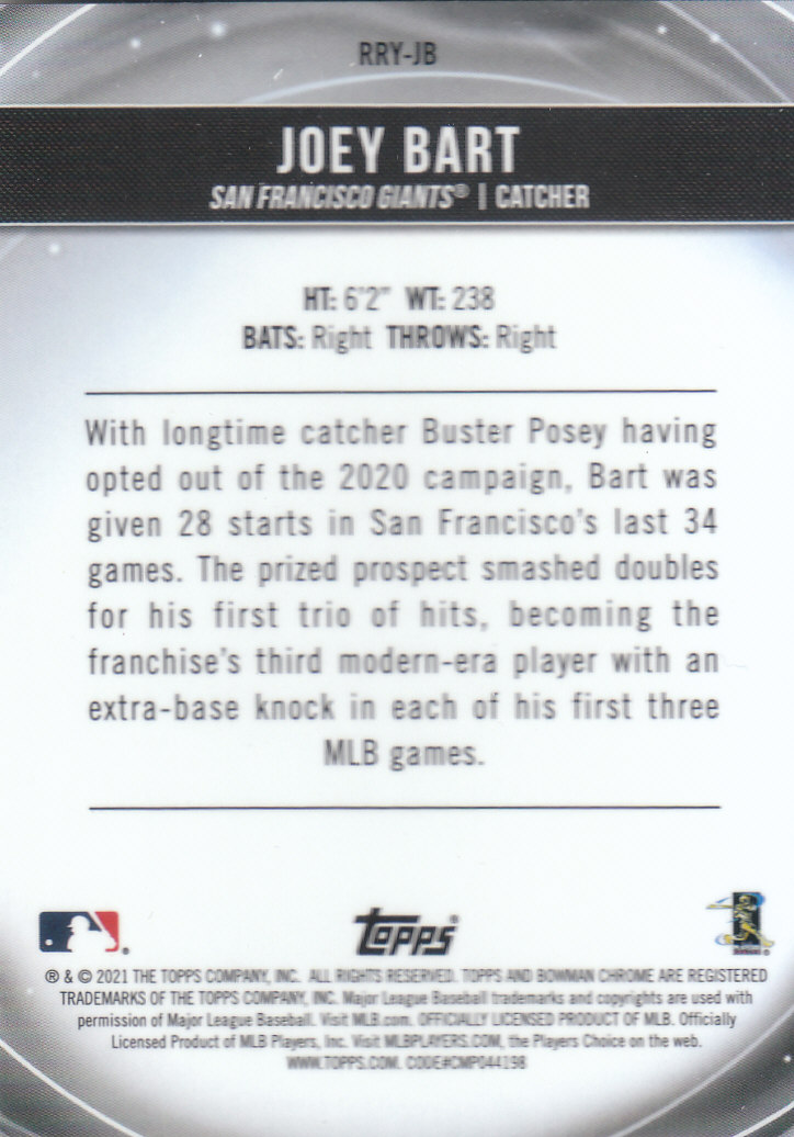 2021 Bowman Chrome Baseball "Rookie of the Year Favorites" Insert and Parallel - Picture 21 of 35