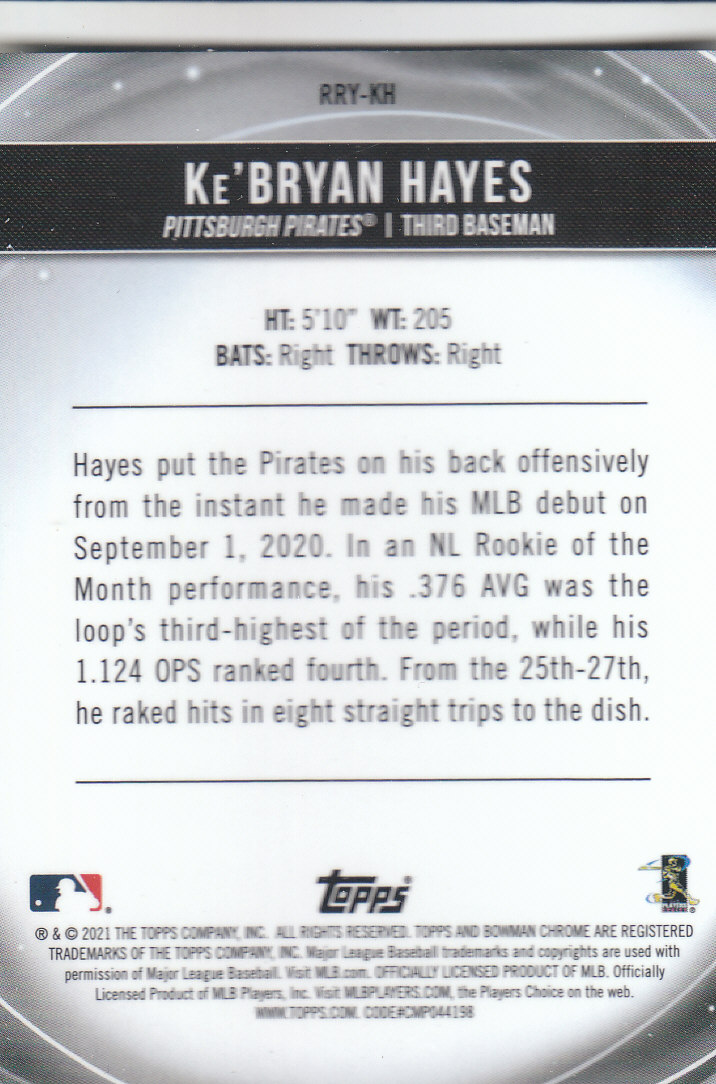 2021 Bowman Chrome Baseball "Rookie of the Year Favorites" Insert and Parallel - Picture 25 of 35