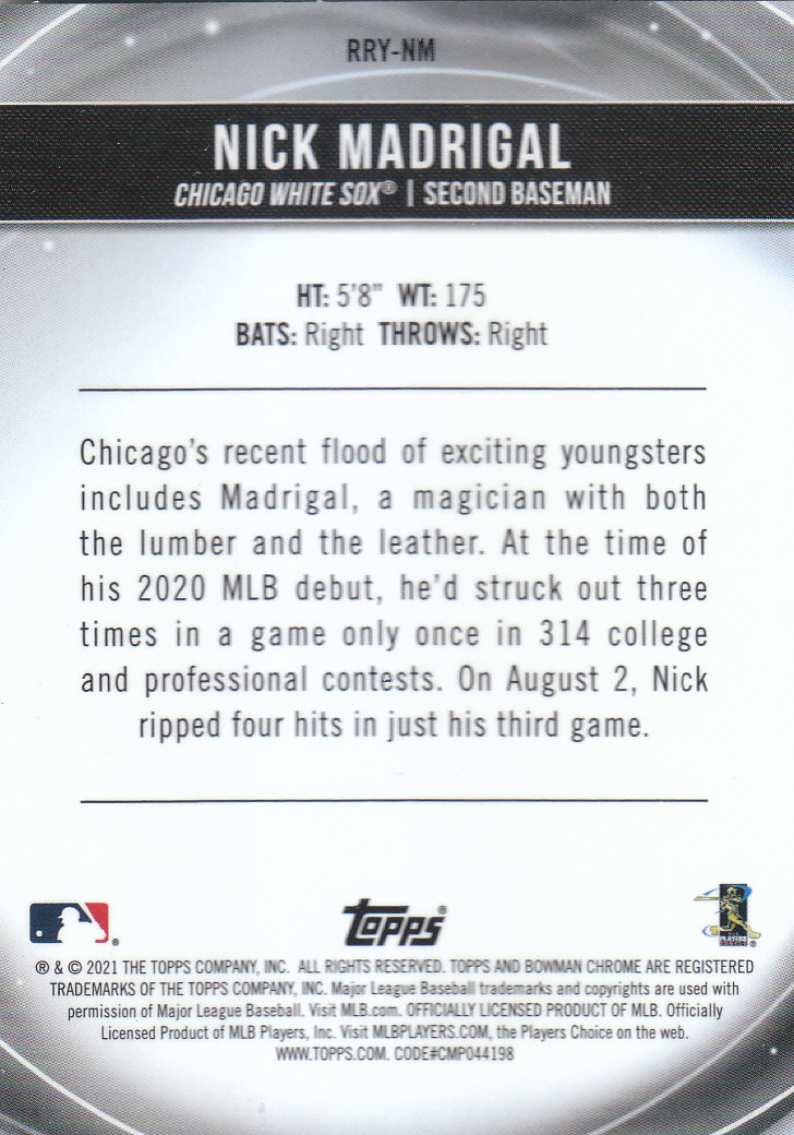 2021 Bowman Chrome Baseball "Rookie of the Year Favorites" Insert and Parallel - Picture 29 of 35