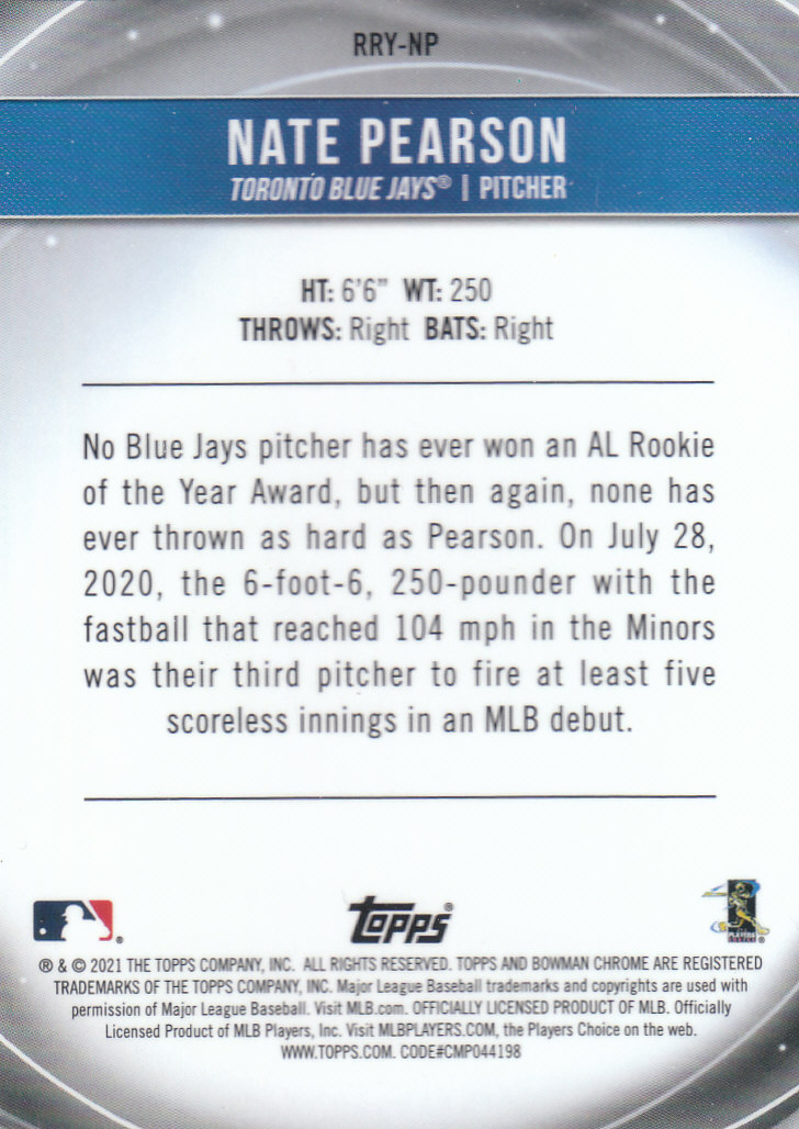 2021 Bowman Chrome Baseball "Rookie of the Year Favorites" Insert and Parallel - Picture 31 of 35