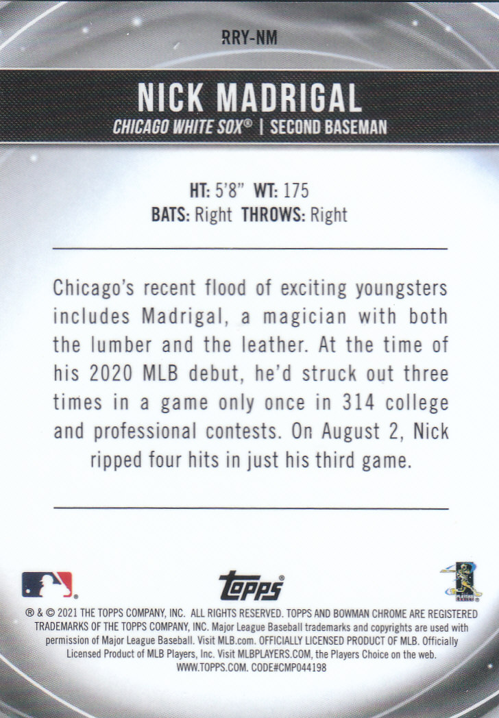 2021 Bowman Chrome Baseball "Rookie of the Year Favorites" Insert and Parallel - Picture 3 of 35