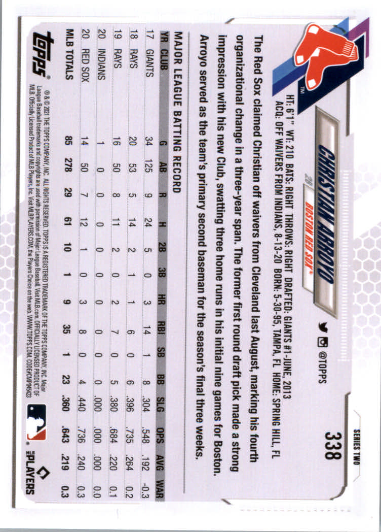 2021 Topps Baseball Base Set Cards #251 to #500 Rookies and Veterans - Picture 171 of 477