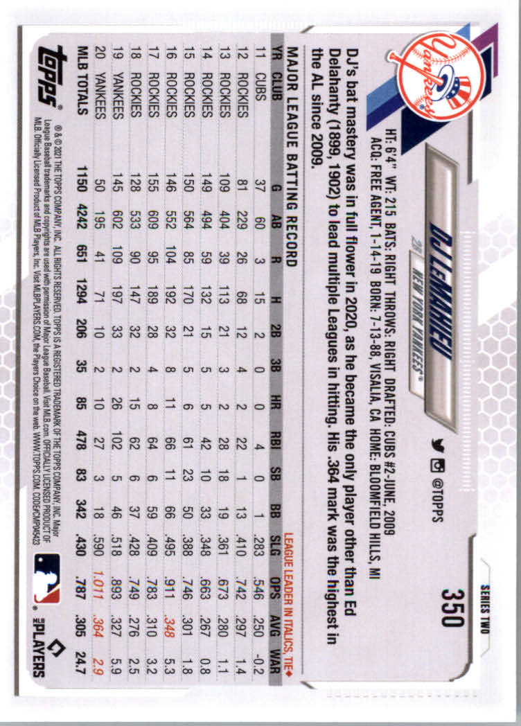 2021 Topps Baseball Base Set Cards #251 to #500 Rookies and Veterans - Picture 195 of 477