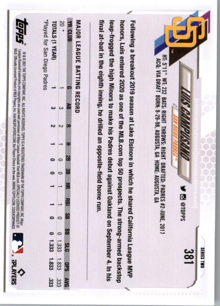 2021 Topps Baseball Base Set Cards #251 to #500 Rookies and Veterans - Picture 255 of 477