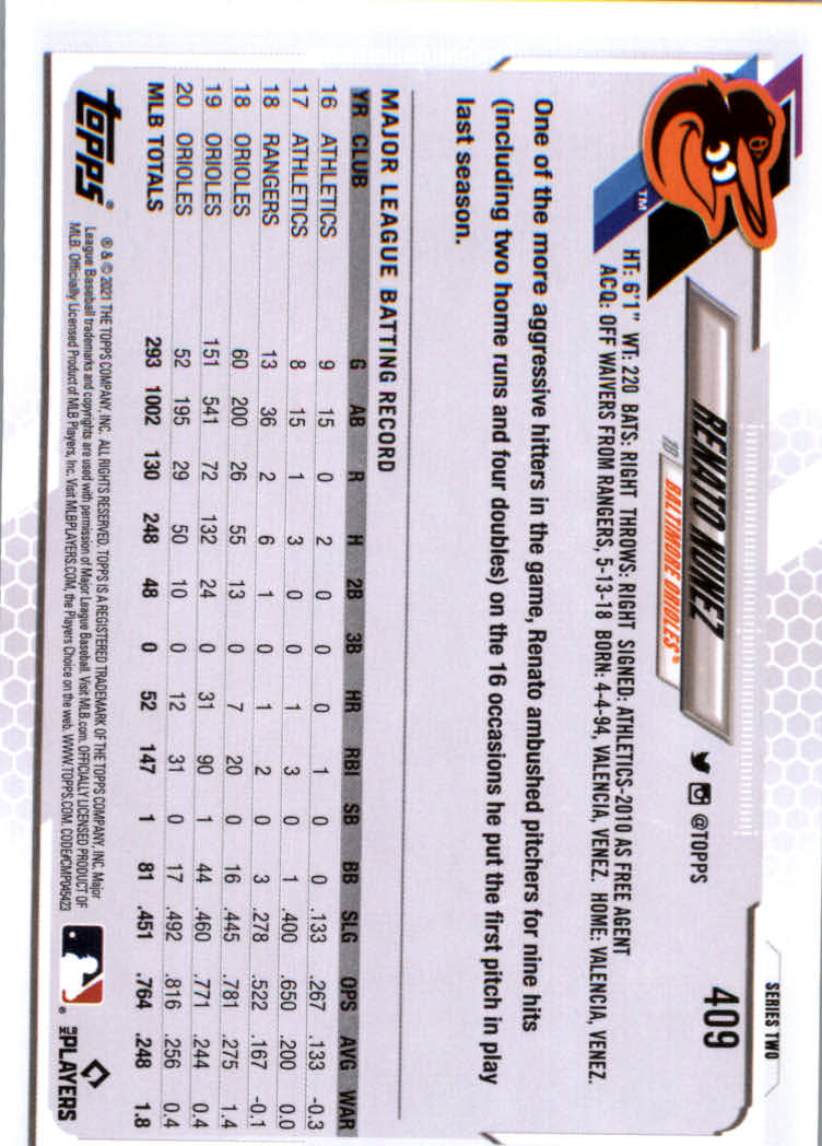 2021 Topps Baseball Base Set Cards #251 to #500 Rookies and Veterans - Picture 307 of 477