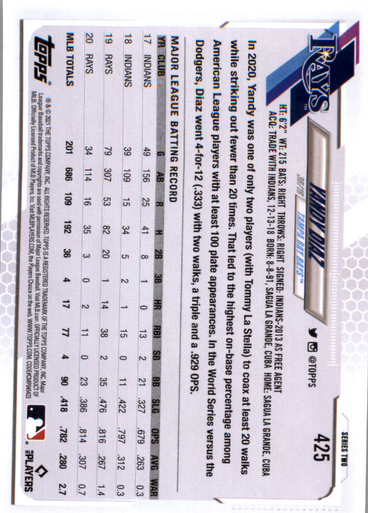 2021 Topps Baseball Base Set Cards #251 to #500 Rookies and Veterans - Picture 337 of 477
