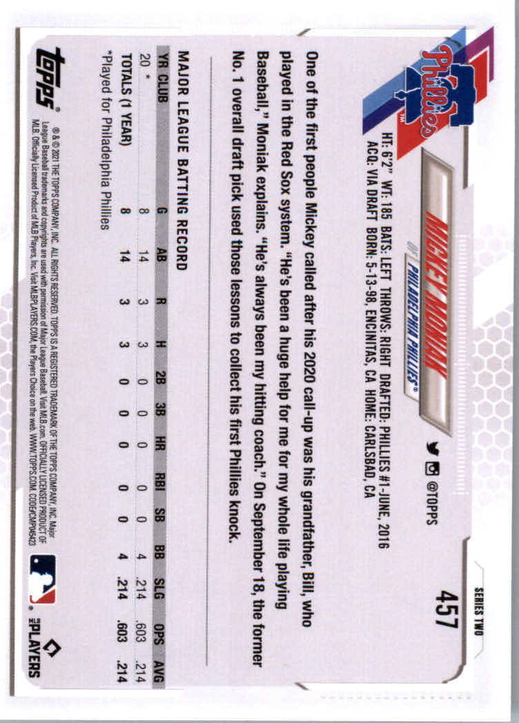2021 Topps Baseball Base Set Cards #251 to #500 Rookies and Veterans - Picture 401 of 477
