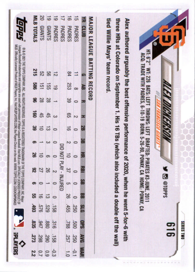 2021 Topps Baseball Base Set Cards #501 to #660 Rookies and Veterans - Picture 225 of 309