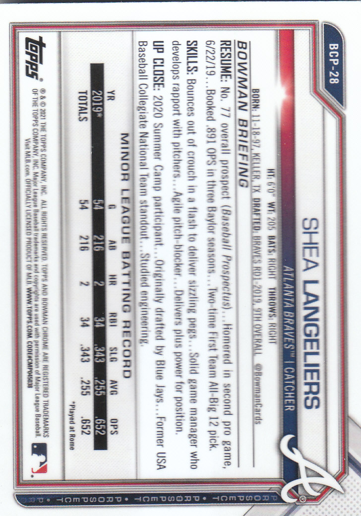 2021 Bowman Chrome Sapphire Baseball "Prospects" Insert Cards - Bild 15 von 101