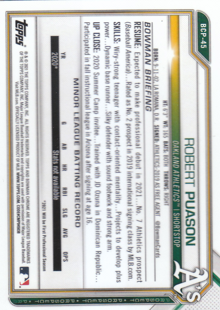 2021 Bowman Chrome Sapphire Baseball "Prospects" Insert Cards - Bild 33 von 101