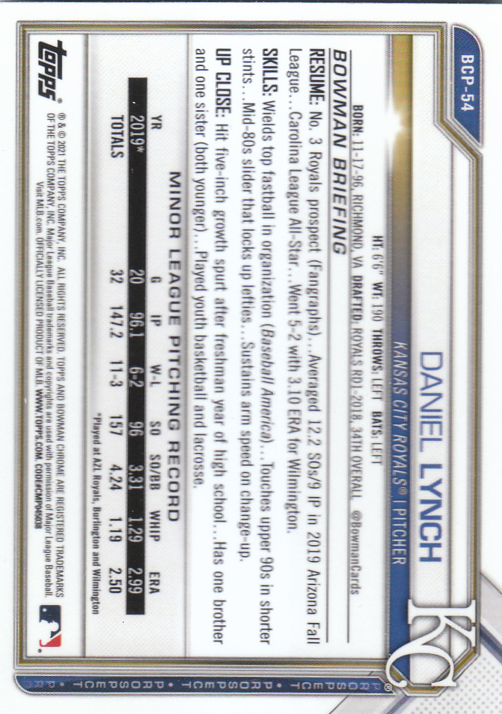 2021 Bowman Chrome Sapphire Baseball "Prospects" Insert Cards - Bild 39 von 101