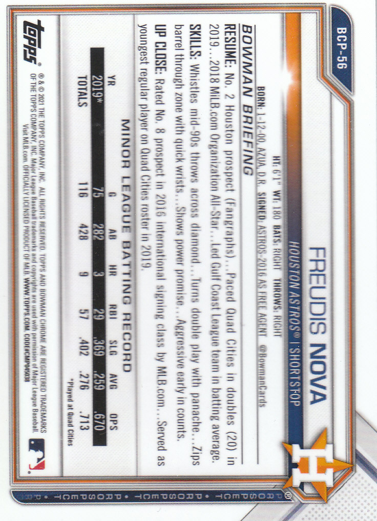 2021 Bowman Chrome Sapphire Baseball "Prospects" Insert Cards - Bild 41 von 101