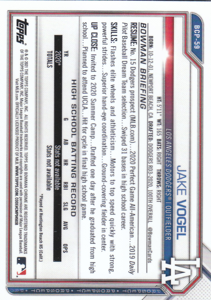 2021 Bowman Chrome Sapphire Baseball "Prospects" Insert Cards - Bild 45 von 101
