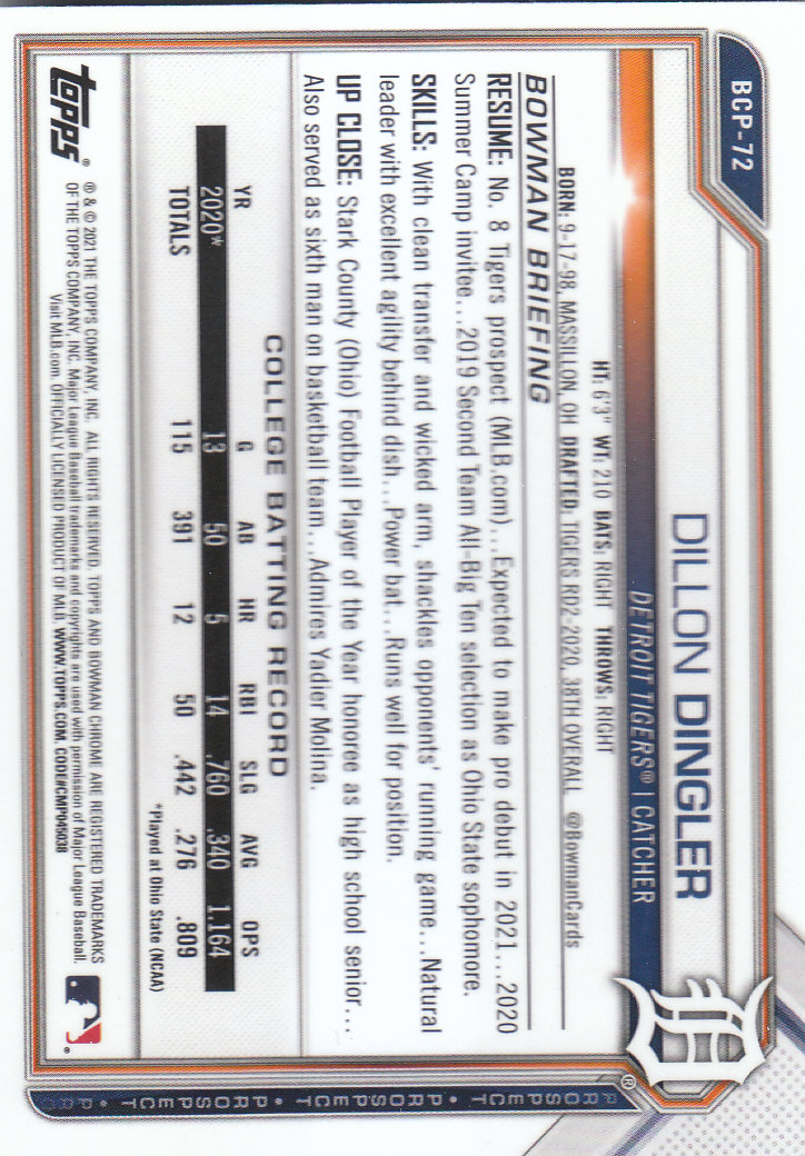 2021 Bowman Chrome Sapphire Baseball "Prospects" Insert Cards - Bild 51 von 101