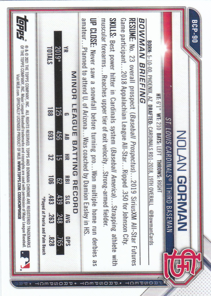2021 Bowman Chrome Sapphire Baseball "Prospects" Insert Cards - Bild 61 von 101