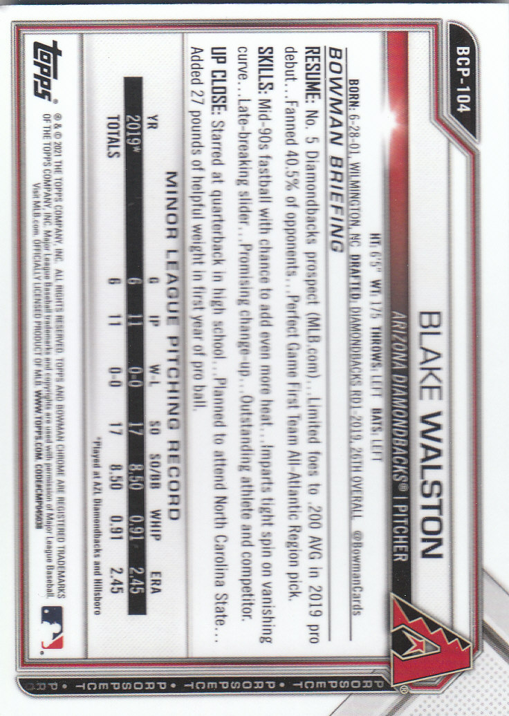 2021 Bowman Chrome Sapphire Baseball "Prospects" Insert Cards - Bild 71 von 101