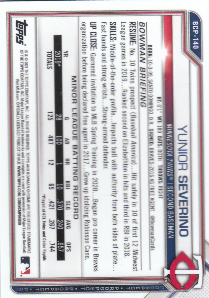2021 Bowman Chrome Sapphire Baseball "Prospects" Insert Cards - Bild 97 von 101