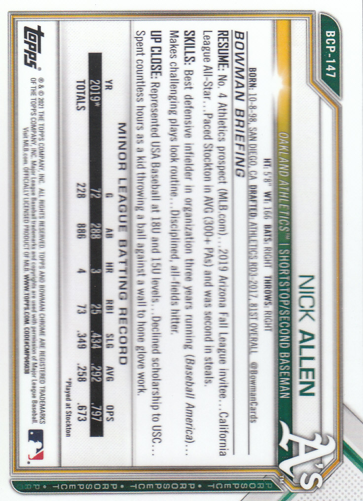 2021 Bowman Chrome Sapphire Baseball "Prospects" Insert Cards - Bild 101 von 101