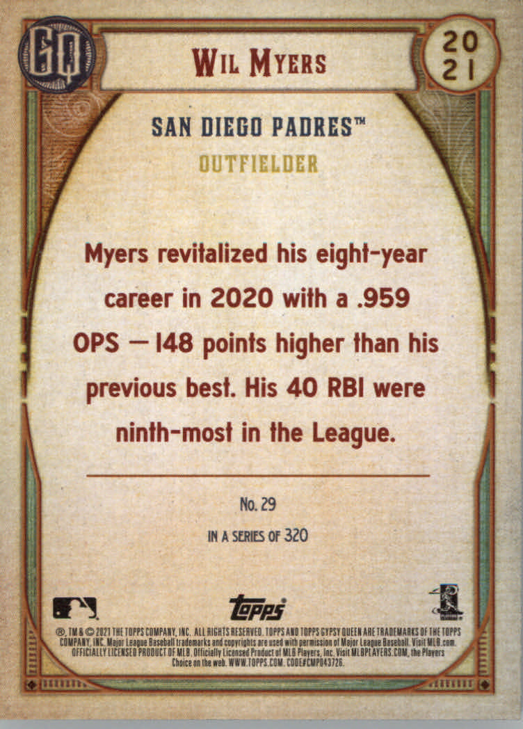 Tarjetas de inserción ""Paralelo y variación"" de béisbol Topps Gypsy Queen 2021 - Imagen 39 de 85