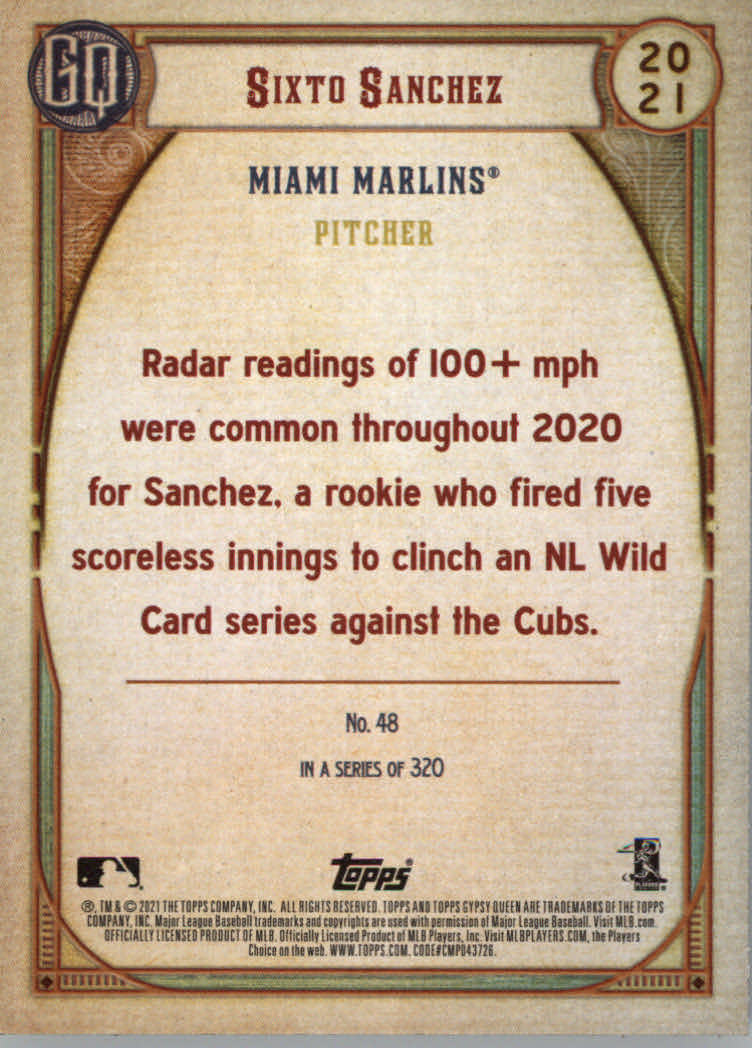 Tarjetas de inserción ""Paralelo y variación"" de béisbol Topps Gypsy Queen 2021 - Imagen 41 de 85