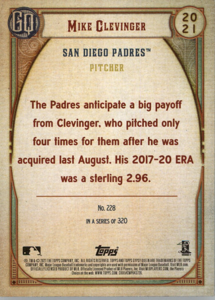 Tarjetas de inserción ""Paralelo y variación"" de béisbol Topps Gypsy Queen 2021 - Imagen 71 de 85