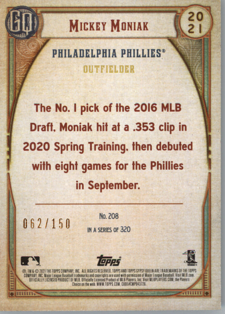 Tarjetas de inserción ""Paralelo y variación"" de béisbol Topps Gypsy Queen 2021 - Imagen 19 de 85