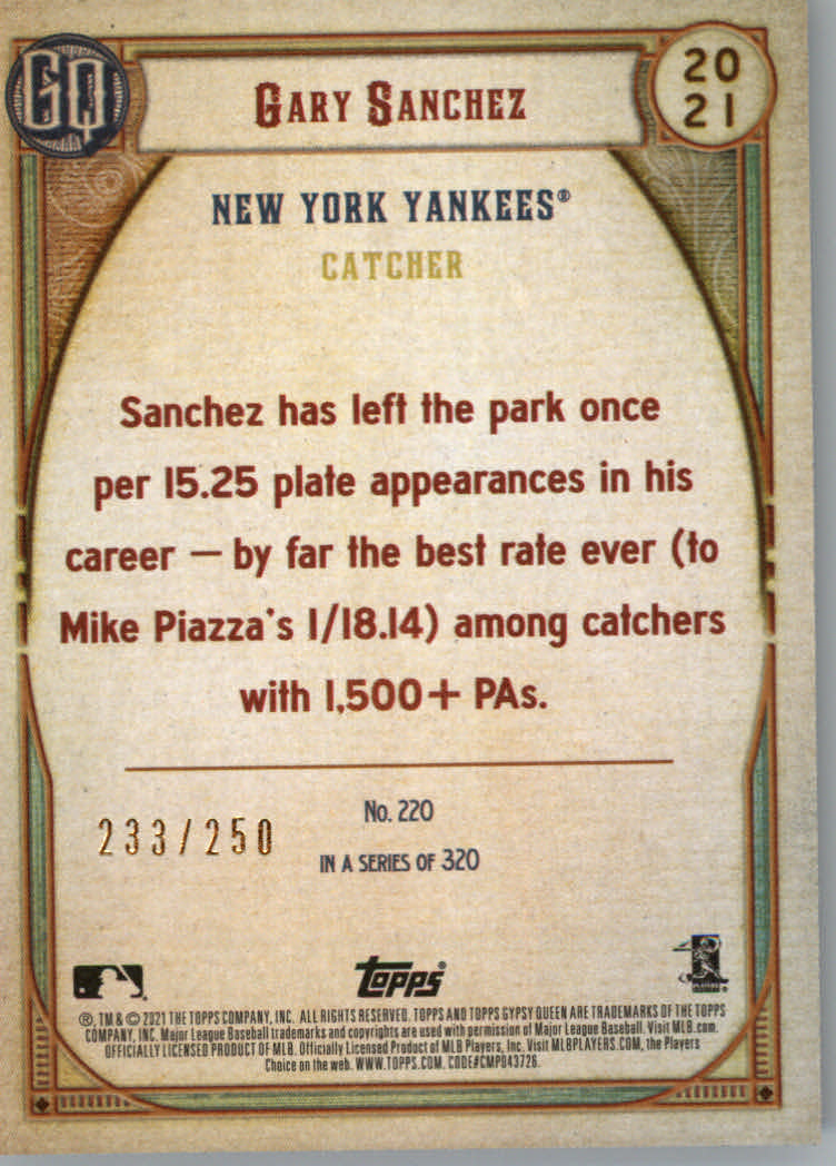 Tarjetas de inserción ""Paralelo y variación"" de béisbol Topps Gypsy Queen 2021 - Imagen 29 de 85
