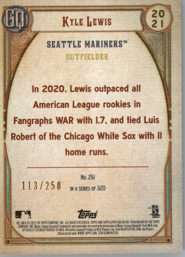 Tarjetas de inserción ""Paralelo y variación"" de béisbol Topps Gypsy Queen 2021 - Imagen 35 de 85