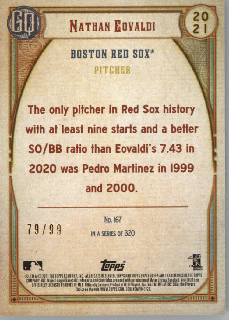 Tarjetas de inserción ""Paralelo y variación"" de béisbol Topps Gypsy Queen 2021 - Imagen 63 de 85