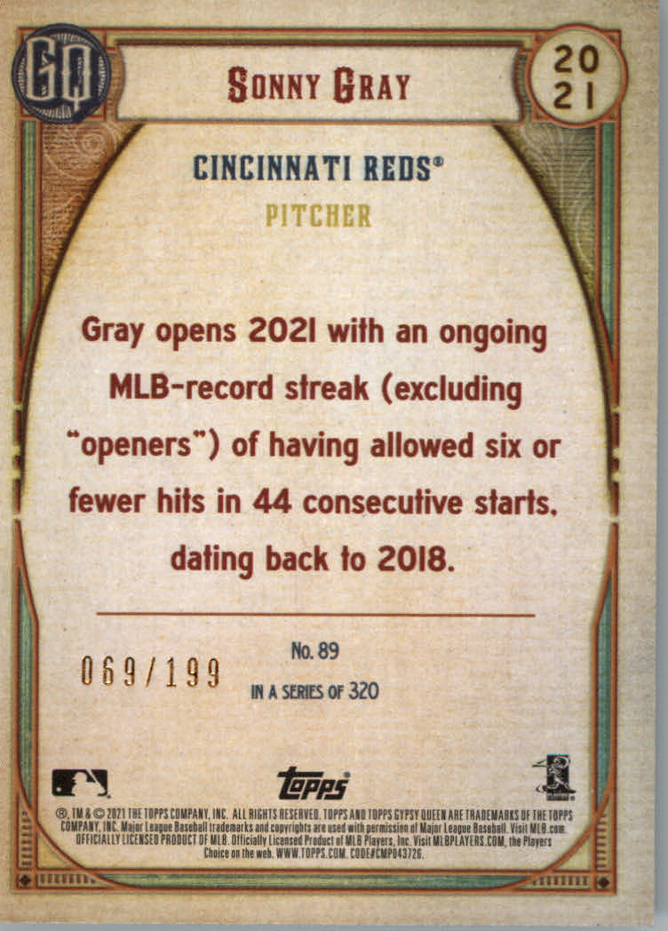 Tarjetas de inserción ""Paralelo y variación"" de béisbol Topps Gypsy Queen 2021 - Imagen 75 de 85