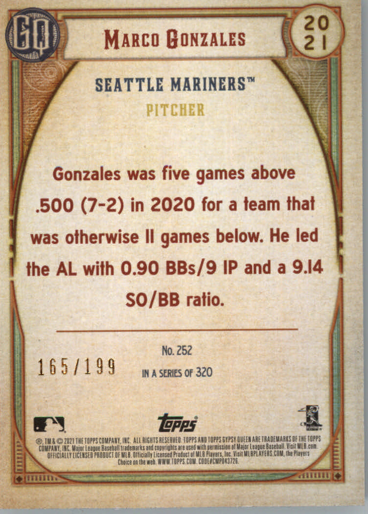 Tarjetas de inserción ""Paralelo y variación"" de béisbol Topps Gypsy Queen 2021 - Imagen 85 de 85