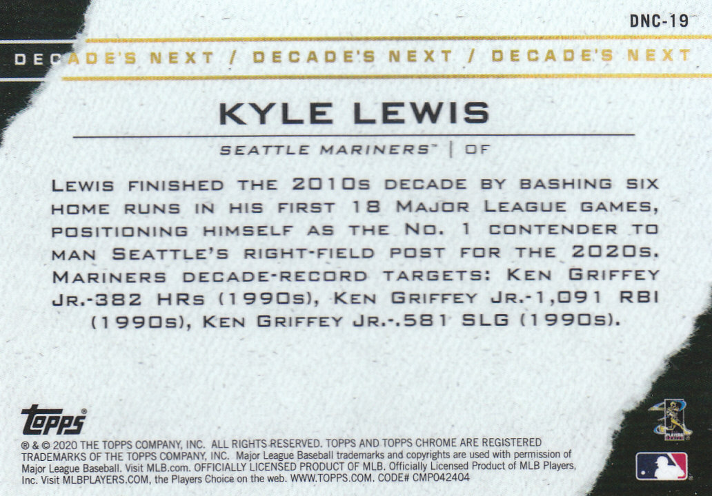 Tarjetas insertadas 2020 Topps Chrome Update de béisbol "Decade's Next" - Imagen 19 de 23