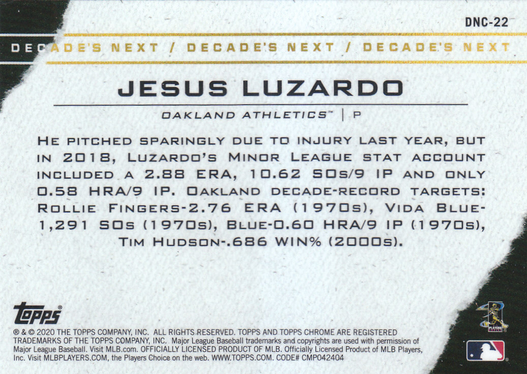 Tarjetas insertadas 2020 Topps Chrome Update de béisbol "Decade's Next" - Imagen 23 de 23