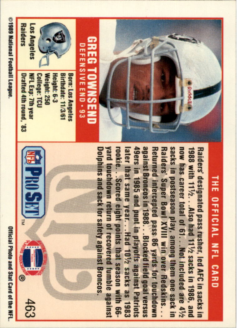 1989 Pro Set Football Card Pick 244-482