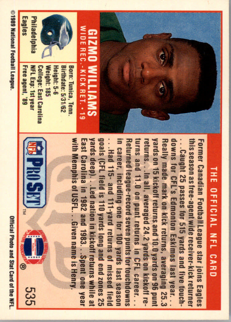 1989 Pro Set Football "Main Set" Cards #500 to #561 Rookies and Veterans - Picture 71 of 123