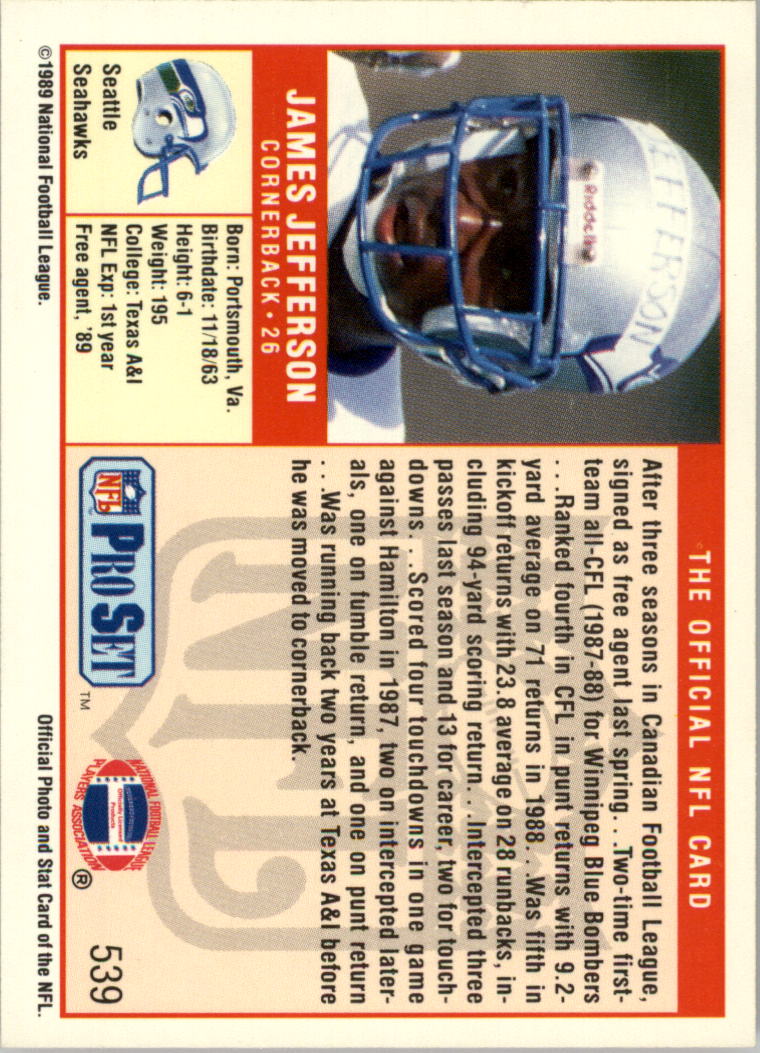 1989 Pro Set Football Card Pick 483-561 - Bild 107 von 145