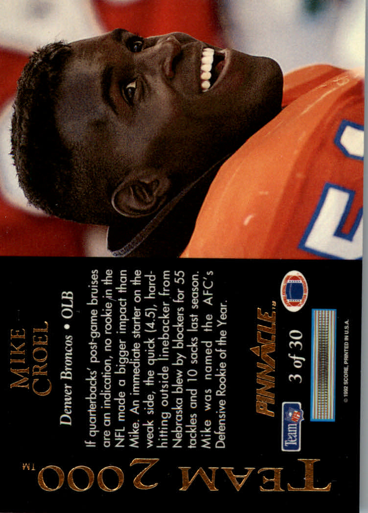 1992 Pinnacle Football "Team 2000" Insert Cards - Picture 3 of 37