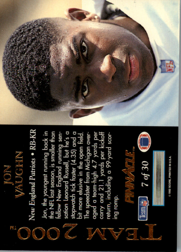 1992 Pinnacle Football "Team 2000" Insert Cards - Picture 11 of 37