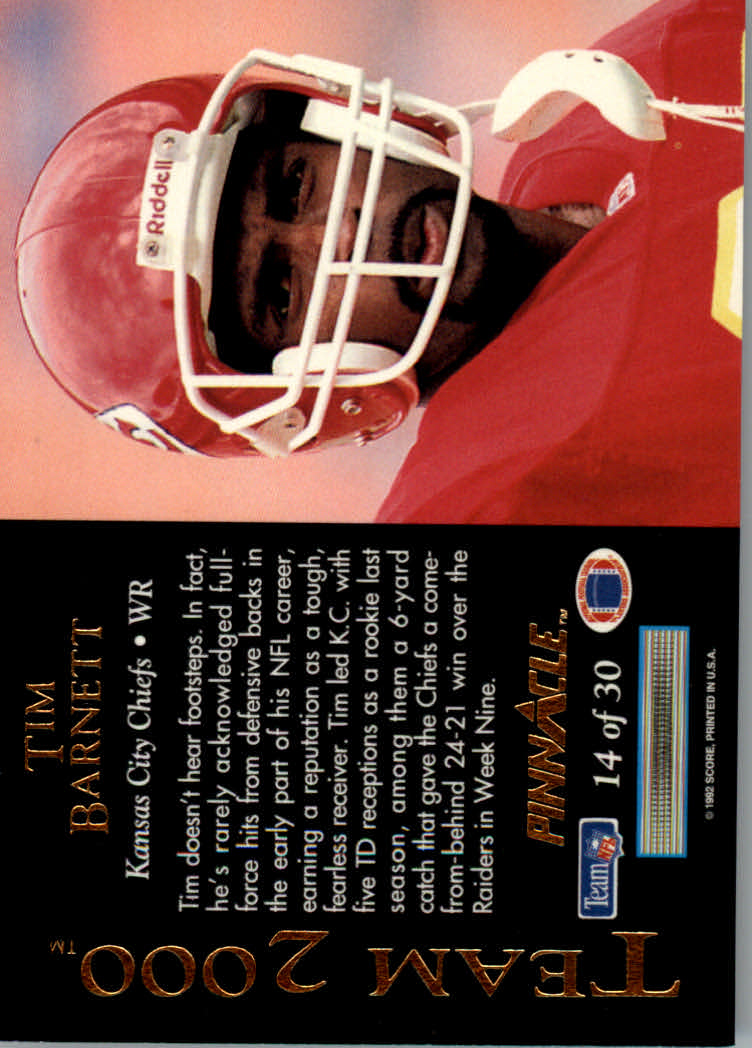 1992 Pinnacle Football "Team 2000" Insert Cards - Picture 19 of 37