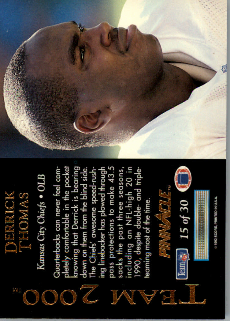 1992 Pinnacle Football "Team 2000" Insert Cards - Picture 21 of 37