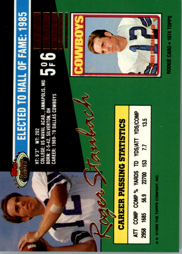 Tarjetas de inserción de ""QB Legends"" de fútbol de estadio club 1992 - Imagen 11 de 13