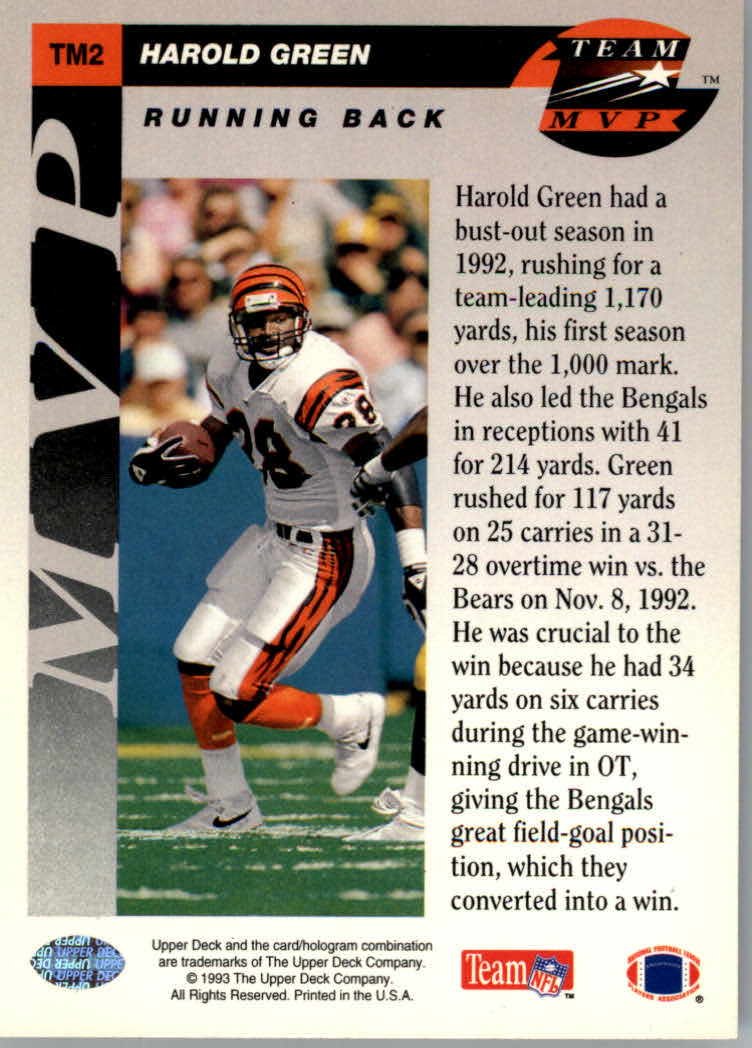 1993 Upper Deck Football "Team MVPs" Insert Cards - Picture 3 of 31