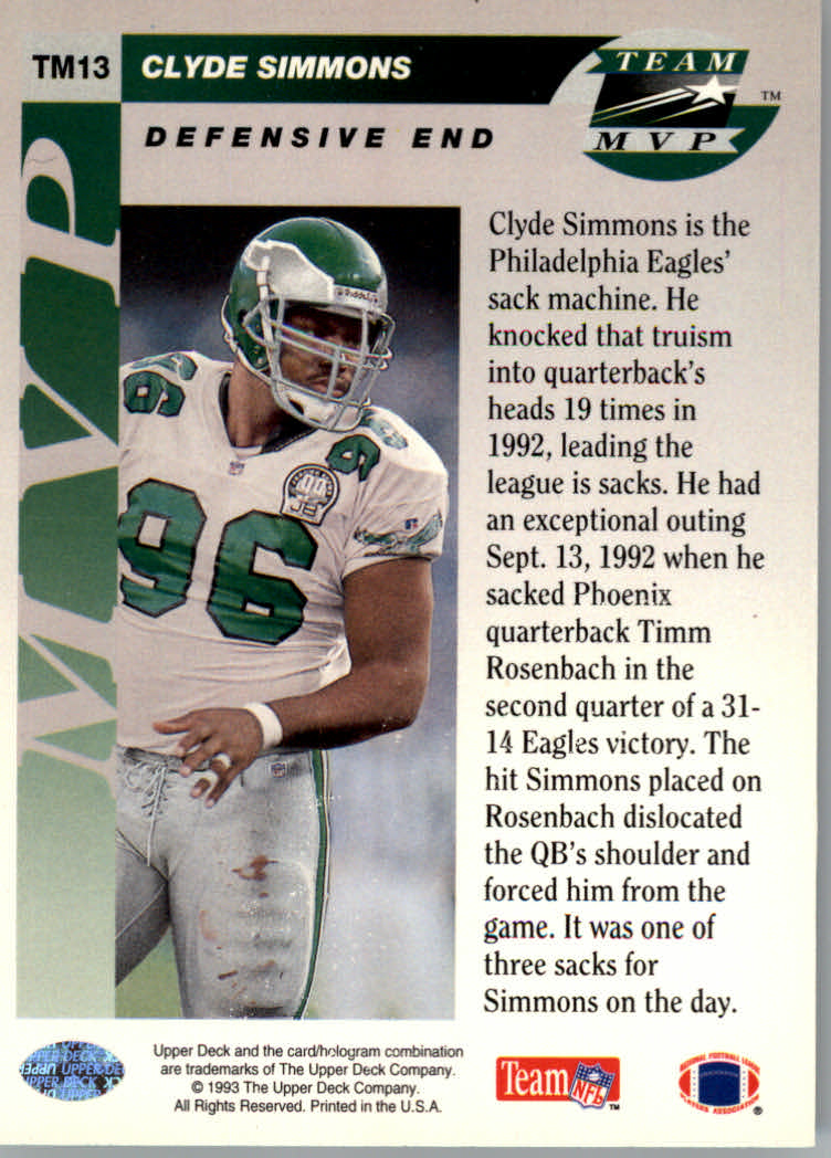 1993 Upper Deck Football "Team MVPs" Insert Cards - Picture 19 of 31